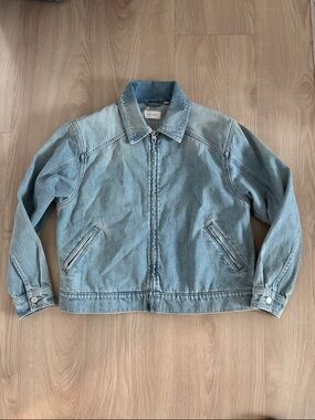 Oak + Fort XS Light Blue Denim Jacket - Casual Zip Front